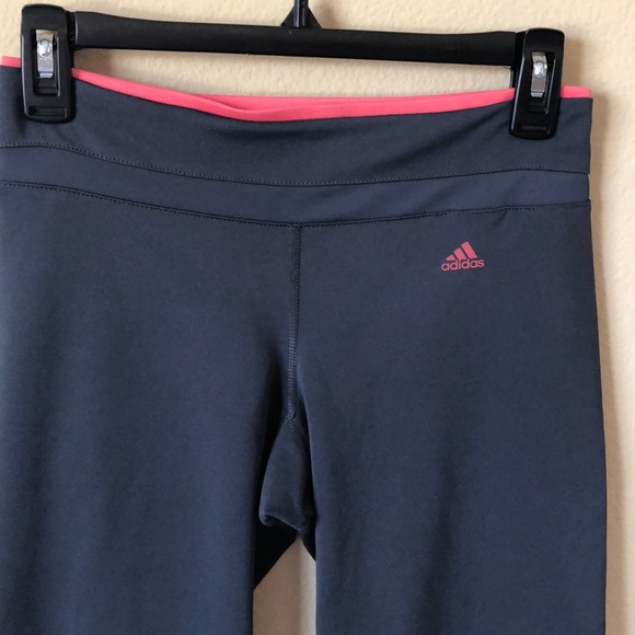 Adidas Athletic Climacool Gray & Coral Crop Pants - Size Small - Picture 6 of 8